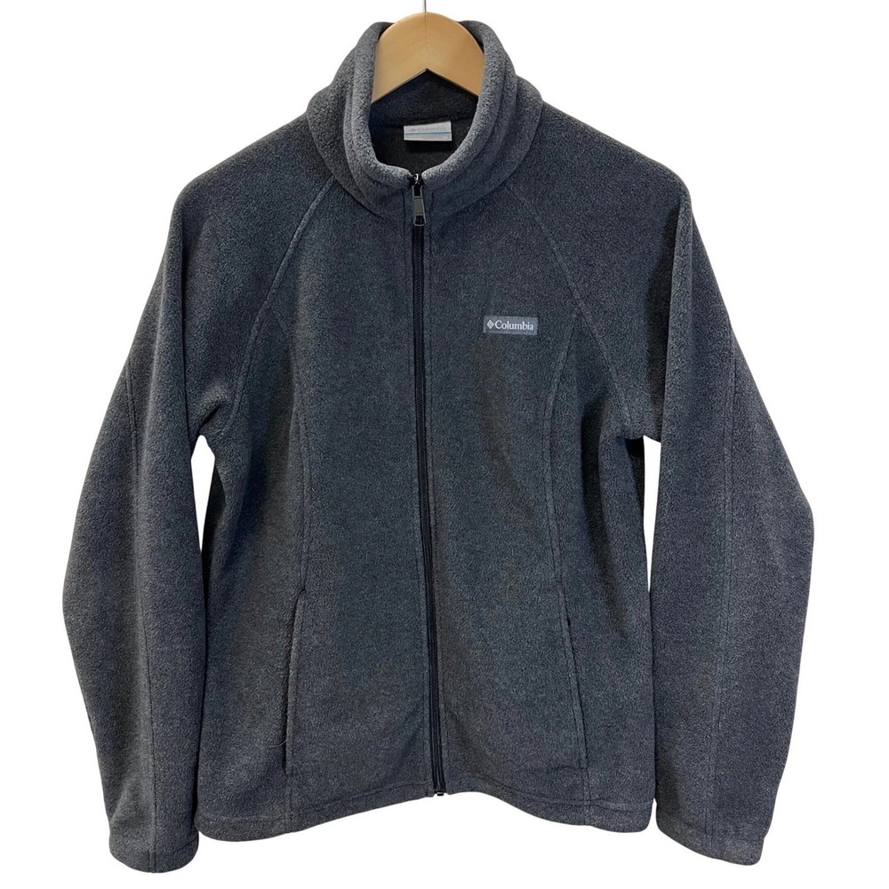 Columbia Womens Benton Springs Full Zip Fleece Jacket Charcoal Gray Size Medium